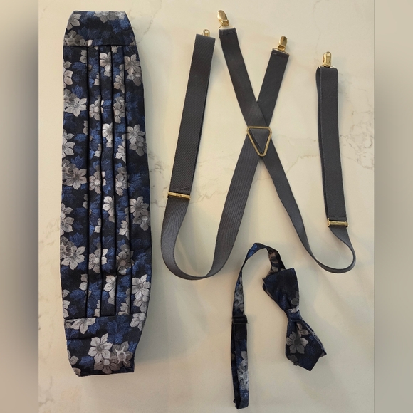 Men's Accessory Set Including CAS Germany Suspenders - Picture 1 of 10